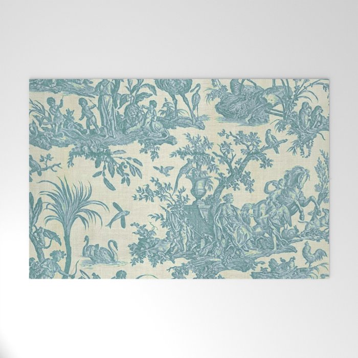 Antique 19th Century French Chateau Toile de Jouy Welcome Mat Gallery Image 1