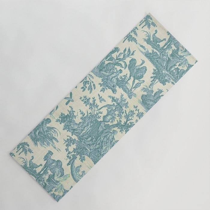 Antique 19th Century French Chateau Toile de Jouy Yoga Mat Gallery Image 1