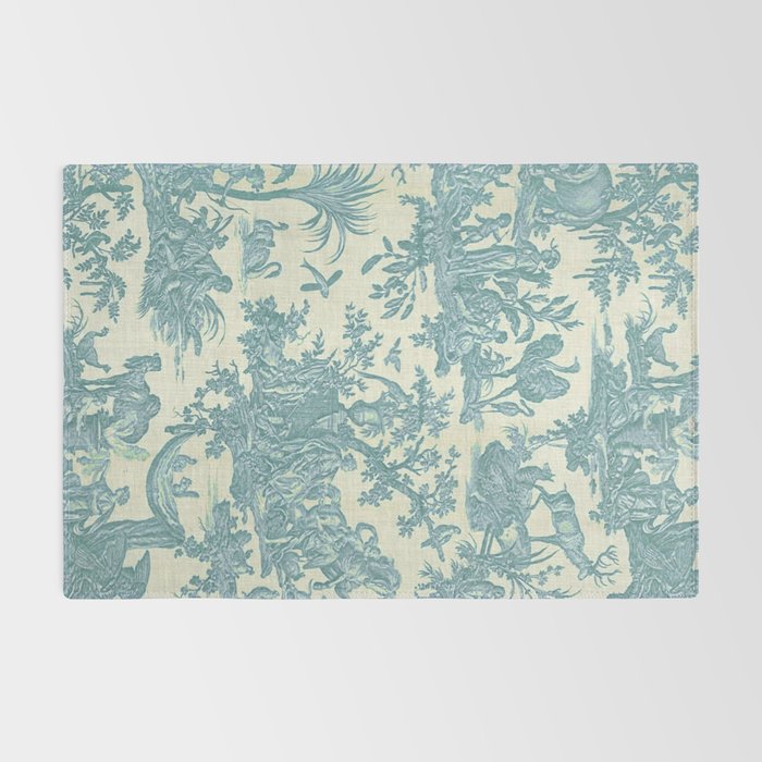 Antique 19th Century French Chateau Toile de Jouy Rug Gallery Image 2