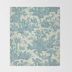 Antique 19th Century French Chateau Toile de Jouy Throw Blanket Gallery Image 2
