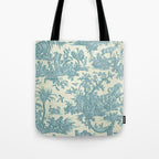 Antique 19th Century French Chateau Toile de Jouy Tote Bag Gallery Image 1
