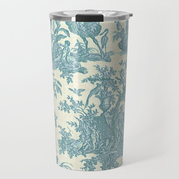 Antique 19th Century French Chateau Toile de Jouy Travel Mug Gallery Image 1