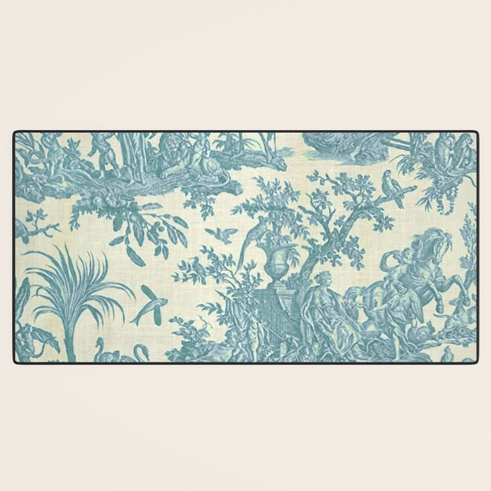 Antique 19th Century French Chateau Toile de Jouy Desk Mat Gallery Image 3