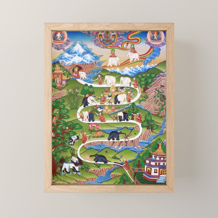 The Nine Mental Abidings Buddhist Path of Samatha Mini Art Print Gallery Image 1