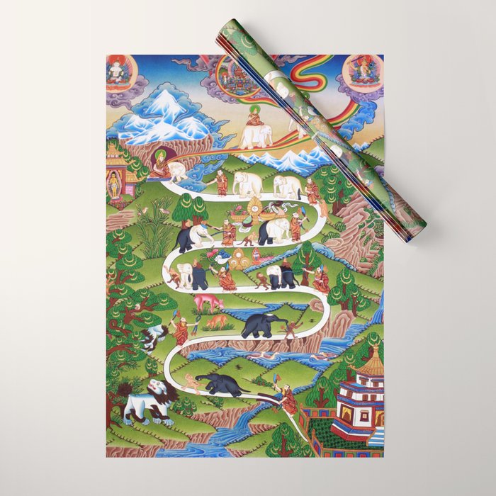The Nine Mental Abidings Buddhist Path of Samatha Wrapping Paper Gallery Image 1