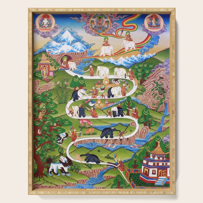 The Nine Mental Abidings Buddhist Path of Samatha Serving Tray Gallery Image 1