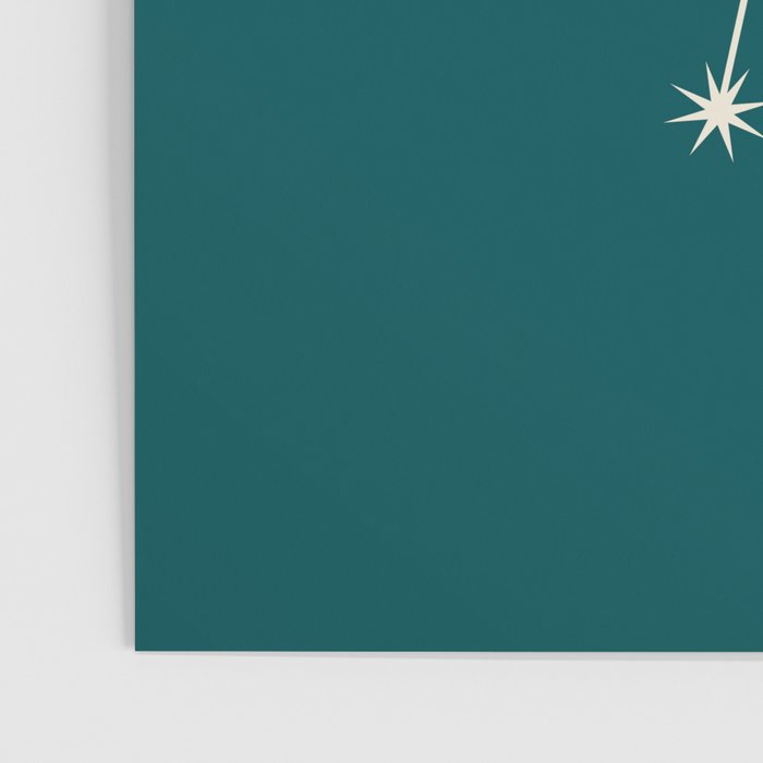 Cancer Zodiac Star Constellation Line Art Deep Teal Poster Gallery Image 3