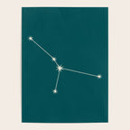 Cancer Zodiac Star Constellation Line Art Deep Teal Poster Gallery Image 4