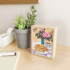  Waffles and Coffee with Flowers Watercolor Breakfast Scene Mini Art Print Gallery Image 2