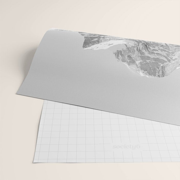 Rocky Mountains Black and White Wrapping Paper Gallery Image 2