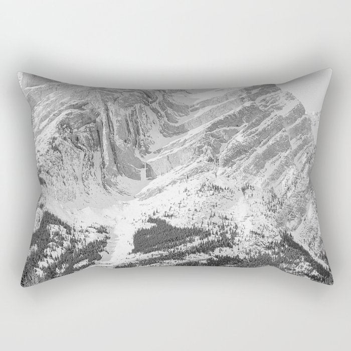 Rocky Mountains Black and White Rectangular Pillow Gallery Image 2