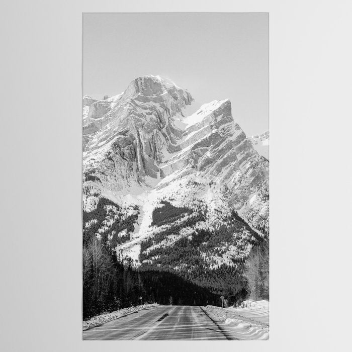 Rocky Mountains Black and White Tablecloth Gallery Image 2