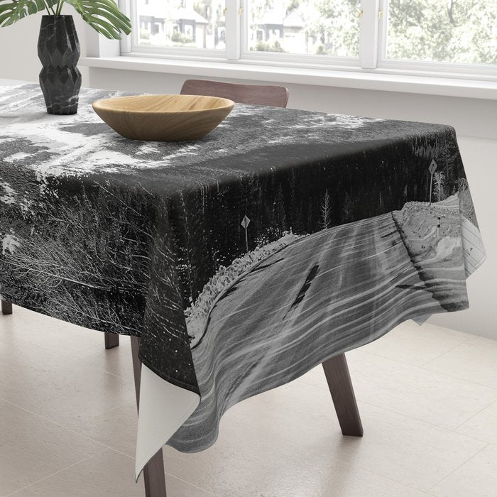 Rocky Mountains Black and White Tablecloth Gallery Image 3