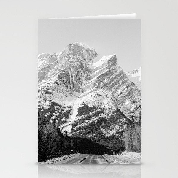 Rocky Mountains Black and White Stationery Card