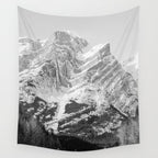 Rocky Mountains Black and White Wall Tapestry Gallery Image 4