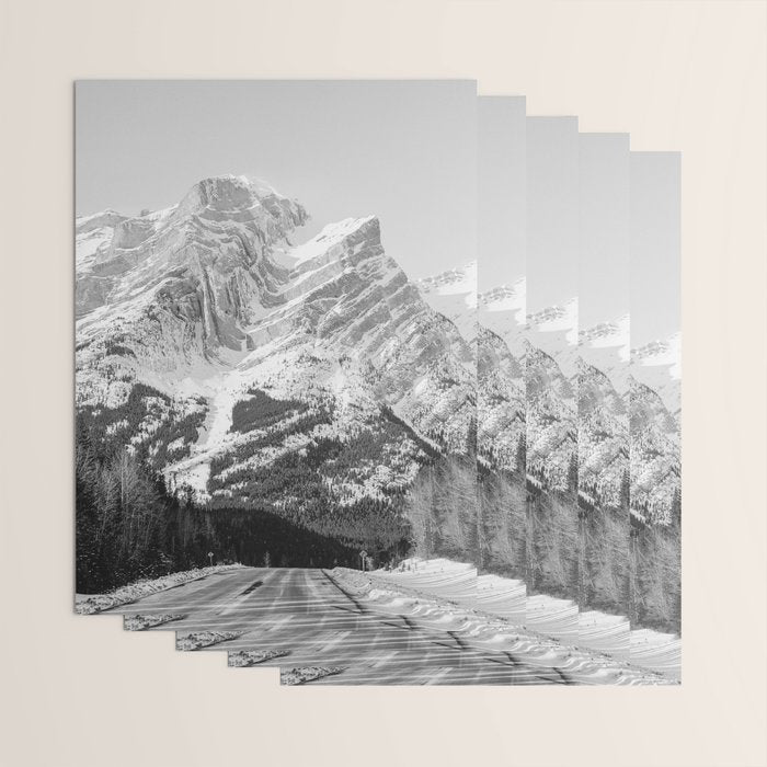 Rocky Mountains Black and White Wrapping Paper Gallery Image 3