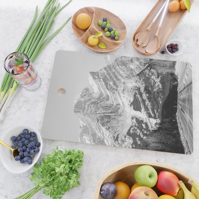 Rocky Mountains Black and White Cutting Board Gallery Image 2