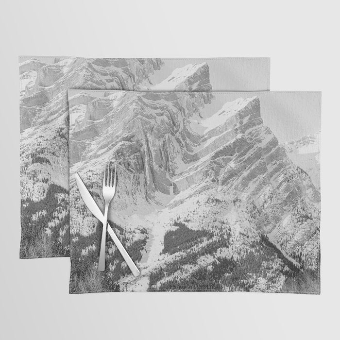 Rocky Mountains Black and White Placemat Gallery Image 1