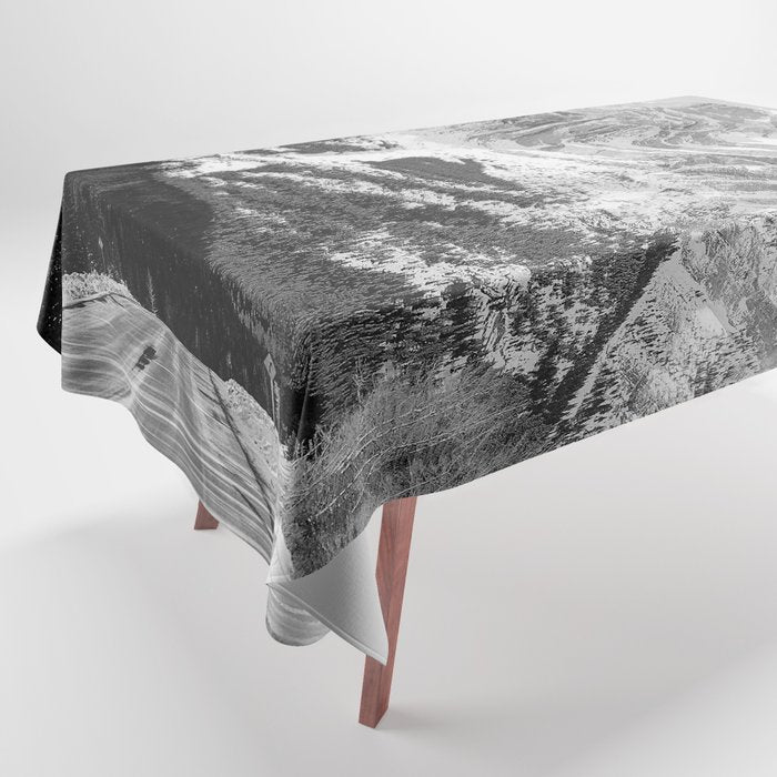 Rocky Mountains Black and White Tablecloth Gallery Image 1