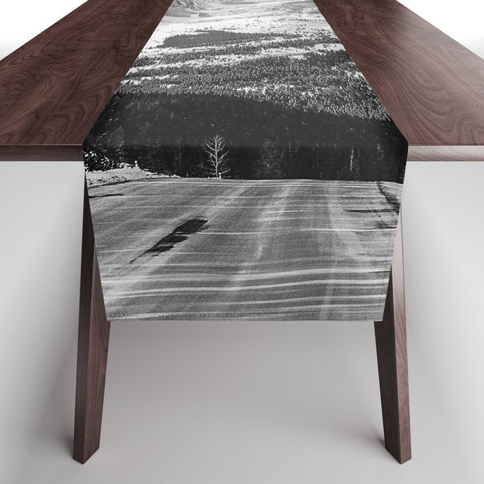 Rocky Mountains Black and White Table Runner Gallery Image 1