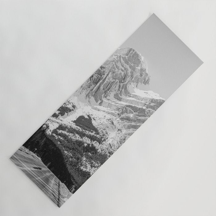 Rocky Mountains Black and White Yoga Mat Gallery Image 1