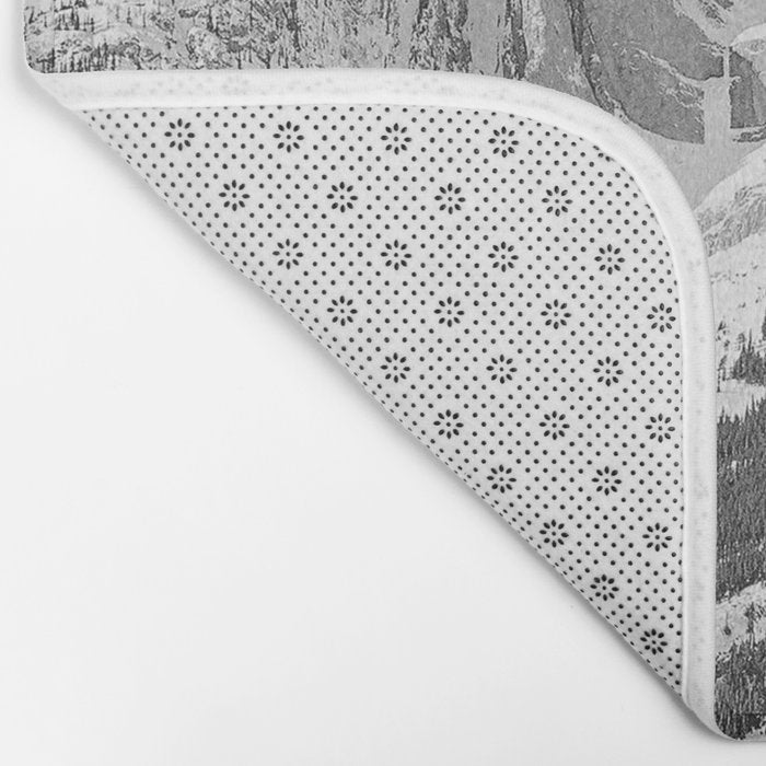 Rocky Mountains Black and White Bath Mat Gallery Image 2