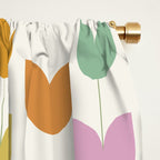 Spring Tulips X Rainbow Mid Century Flowers Window Curtain Gallery Image 2