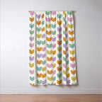 Spring Tulips X Rainbow Mid Century Flowers Window Curtain Gallery Image 3