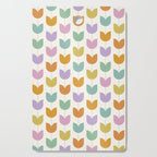 Spring Tulips X Rainbow Mid Century Flowers Cutting Board Gallery Image 1