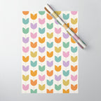 Spring Tulips X Rainbow Mid Century Flowers Wrapping Paper Gallery Image 1