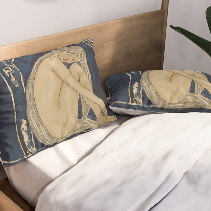 Girl sleeping under magnolia flowers Pillow Sham Gallery Image 2