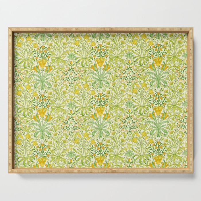 William Morris Woodland Weeds Sap Green Serving Tray Gallery Image 1