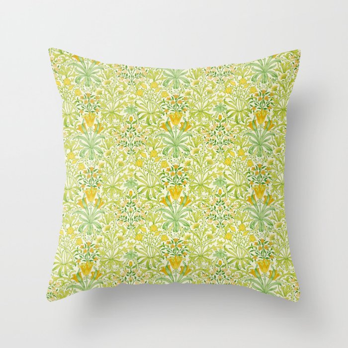 William Morris Woodland Weeds Sap Green Throw Pillow Gallery Image 6