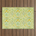 William Morris Woodland Weeds Sap Green Outdoor Rug Gallery Image 1