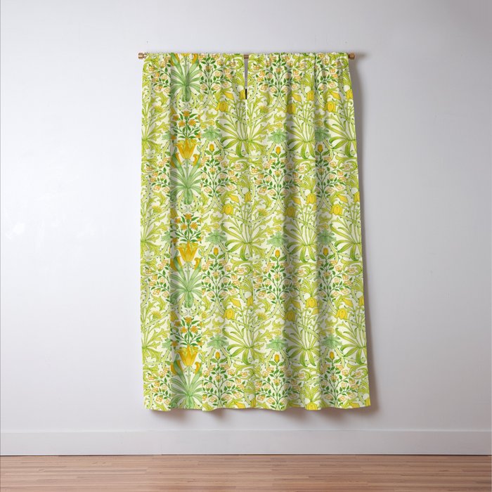 William Morris Woodland Weeds Sap Green Window Curtain Gallery Image 3