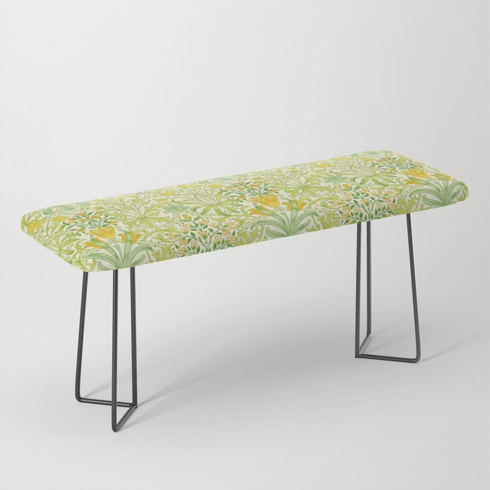 William Morris Woodland Weeds Sap Green Bench Gallery Image 1