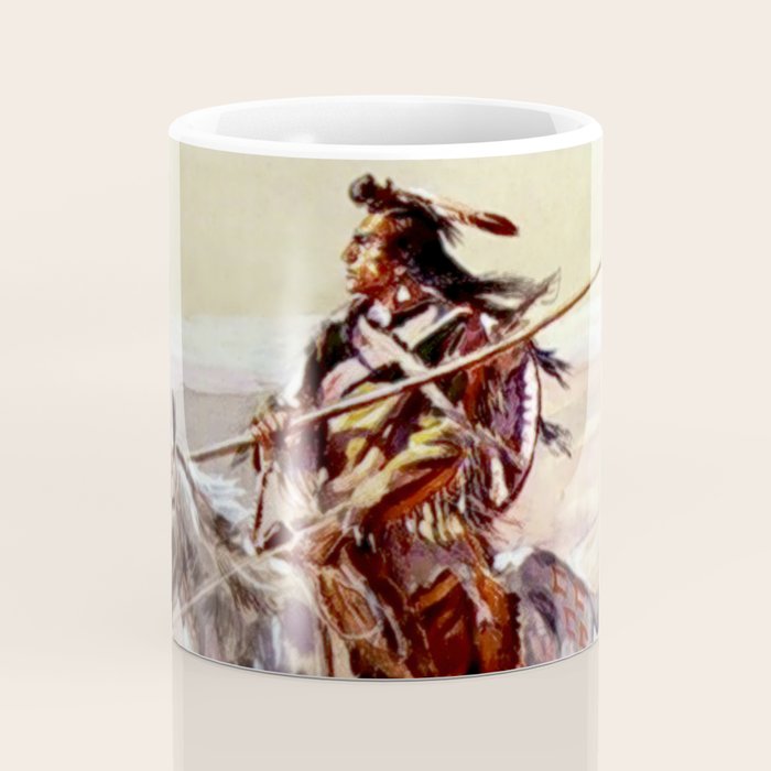 âIndian With Spear â by Charles M Russell Coffee Mug Gallery Image 4