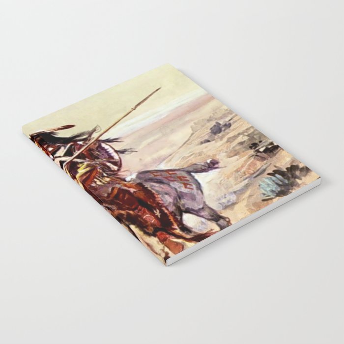 âIndian With Spear â by Charles M Russell Notebook Gallery Image 1
