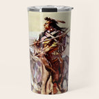 âIndian With Spear â by Charles M Russell Travel Mug Gallery Image 1