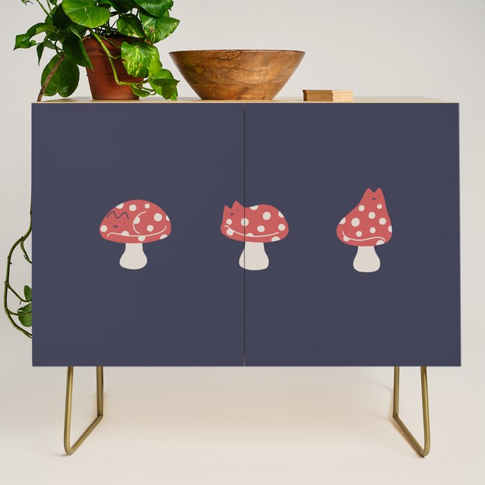 Cat and Plant 48: Cat Mushroom Credenza Gallery Image 1