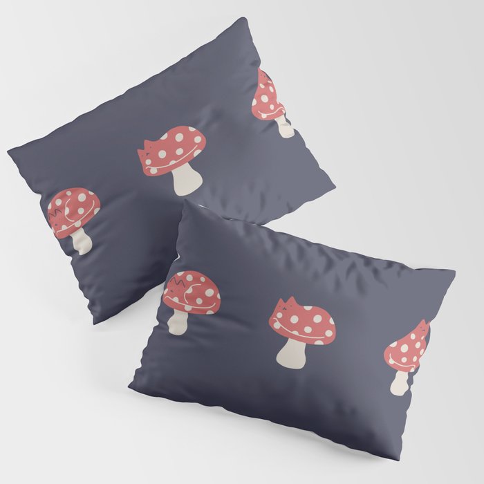 Cat and Plant 48: Cat Mushroom Pillow Sham Gallery Image 3