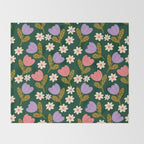 Night Flowers  Throw Blanket Gallery Image 2