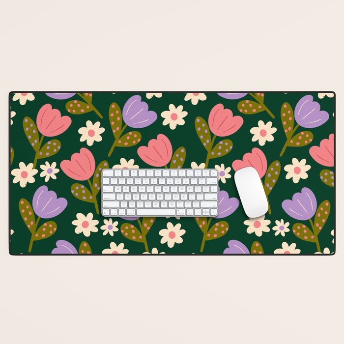 Night Flowers  Desk Mat Gallery Image 1