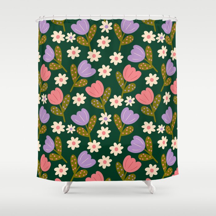 Night Flowers  Shower Curtain Gallery Image 1