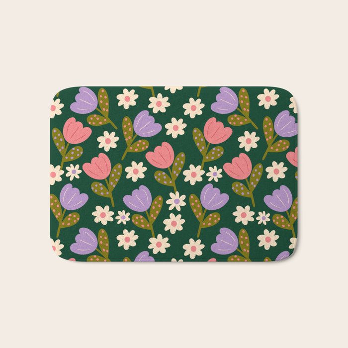Night Flowers  Bath Mat Gallery Image 1