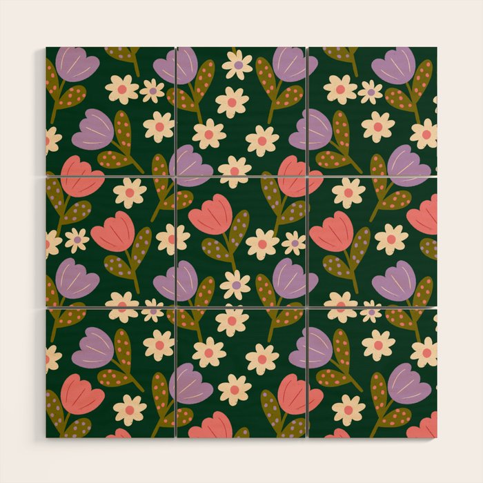 Night Flowers  Wood Wall Art Gallery Image 1
