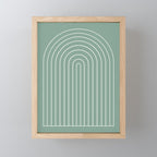 Minimal Arch XXXVII Natural Green Modern Geometric Lines Mini Art Print Gallery Image 1