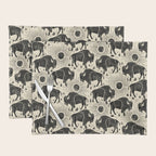 Bison - black and cream Placemat Gallery Image 1