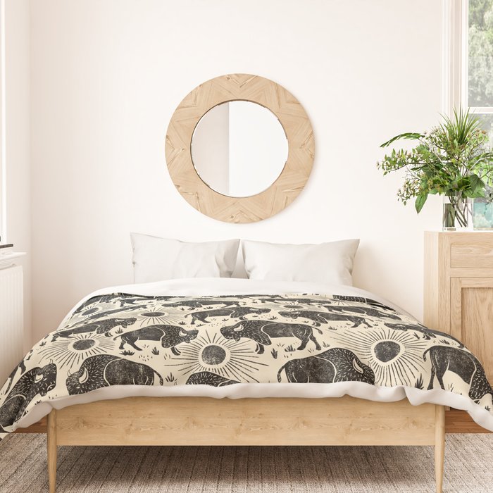 Bison - black and cream Duvet Cover Gallery Image 3