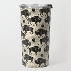 Bison - black and cream Travel Mug Gallery Image 2